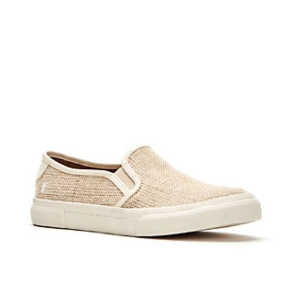 Frye Gia Natural Beige Canvas Slip On Sneakers Size 6.5 - Picture 1 of 8
